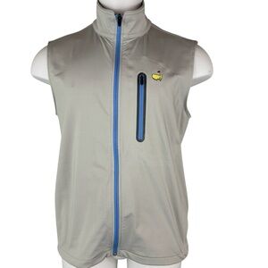 Masters Tech Full Zip Vest Sleeveless Jacket Medium Golf Pockets Grey Read